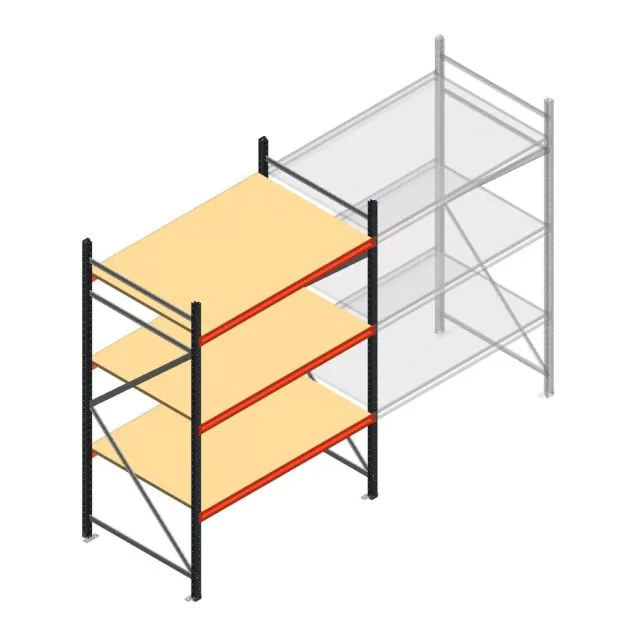 Grootvakstelling AR 2250x1610x1000 mm (hxbxd) 3 niveaus antraciet beginsectie met voorgemonteerde frames