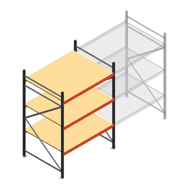 Grootvakstelling AR 2250x1610x1200 mm (hxbxd) 3 niveaus antraciet beginsectie