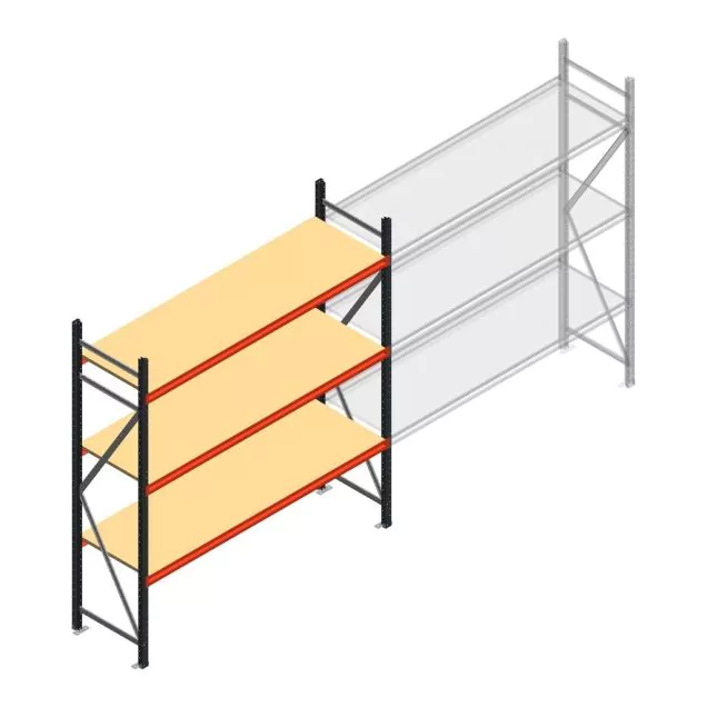 Grootvakstelling AR 2250x1850x600 mm (hxbxd) 3 niveaus antraciet beginsectie met voorgemonteerde frames