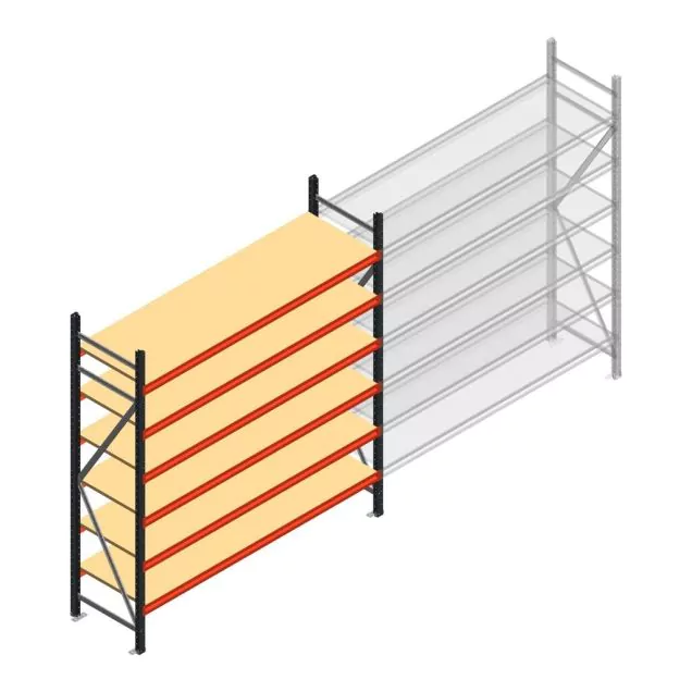 Grootvakstelling AR 2250x1850x600 mm (hxbxd) 6 niveaus antraciet beginsectie