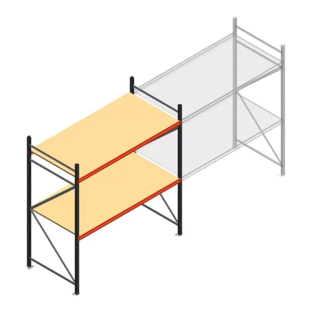 Grootvakstelling AR 2250x2010x1000 mm (hxbxd) 2 niveaus antraciet beginsectie met voorgemonteerde frames