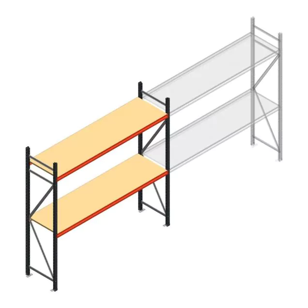 Grootvakstelling AR 2250x2700x600 mm (hxbxd) 2 niveaus antraciet beginsectie met voorgemonteerde frames