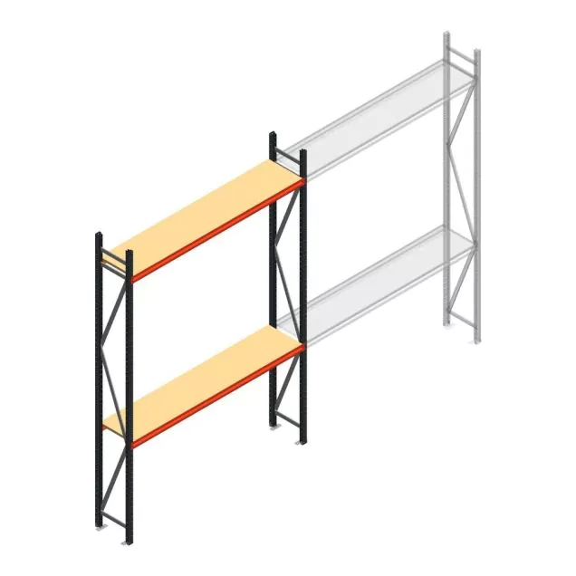 Grootvakstelling AR 3000x2010x400 mm (hxbxd) 2 niveaus antraciet beginsectie