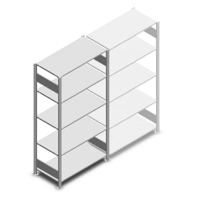 Deels gebruikte Heavy Duty legbordstelling 2000x1000x500 mm (hxbxd) 5 niveaus 150 kg beginsectie