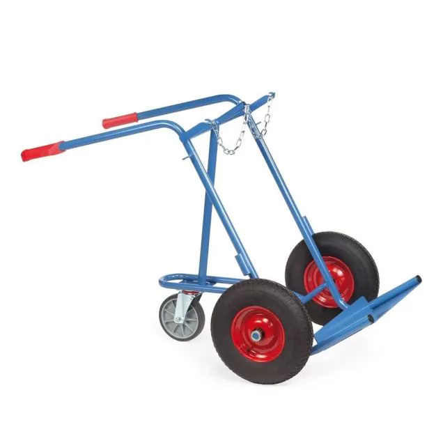 Gasflessenwagen 150 kg voor 2 gasflessen a 40/50 liter met rubberbanden en 1 steunwiel
