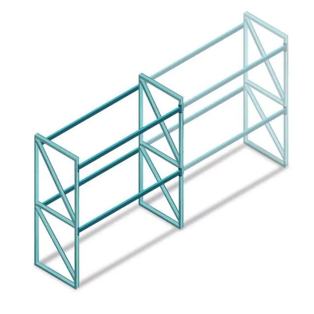 Gebruikte Hovuma palletstelling 4200x3200x1070 mm (hxbxd) 2 niveaus beginsectie