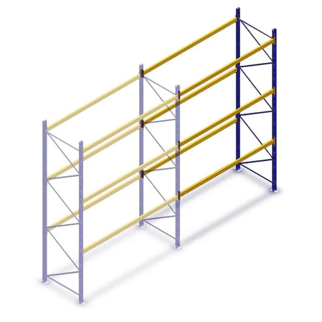 Gebruikte Esmena palletstelling 5400x3600x1100mm (hxbxd) 3 niveaus aanbouwsectie