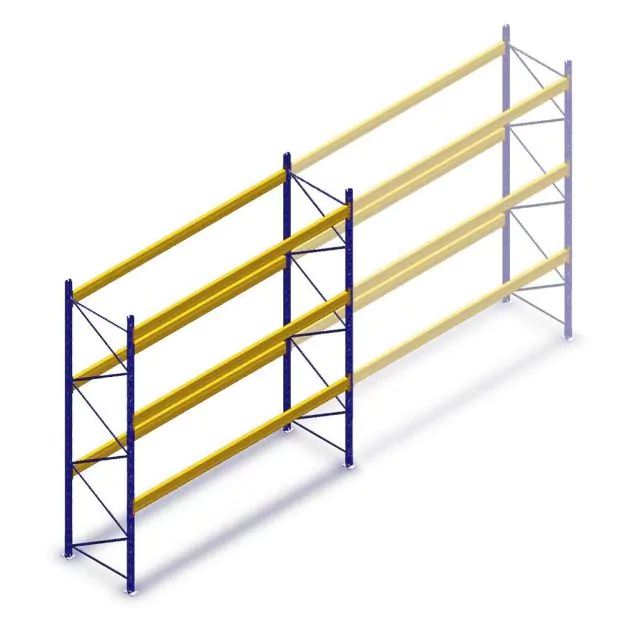 Gebruikte Esmena palletstelling 4100x3600x1100mm (hxbxd) 3 niveaus beginsectie