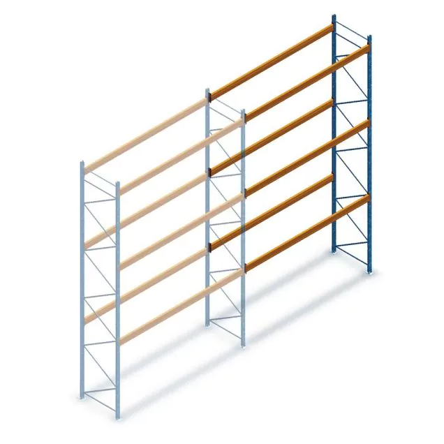 Gebruikte JH MPB palletstelling 3850x3600x1100 mm (hxbxd) 3 niveaus aanbouwsectie