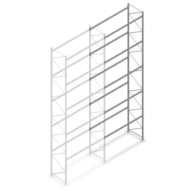 Gebruikte Dexion palletstelling 5000x2700x900 mm (hxbxd) 5 niveaus aanbouwsectie