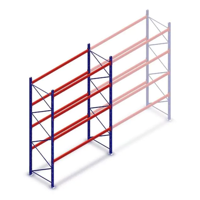 Gebruikte SLP palletstelling 4650x2700x1000 mm (hxbxd) 4 niveaus beginsectie