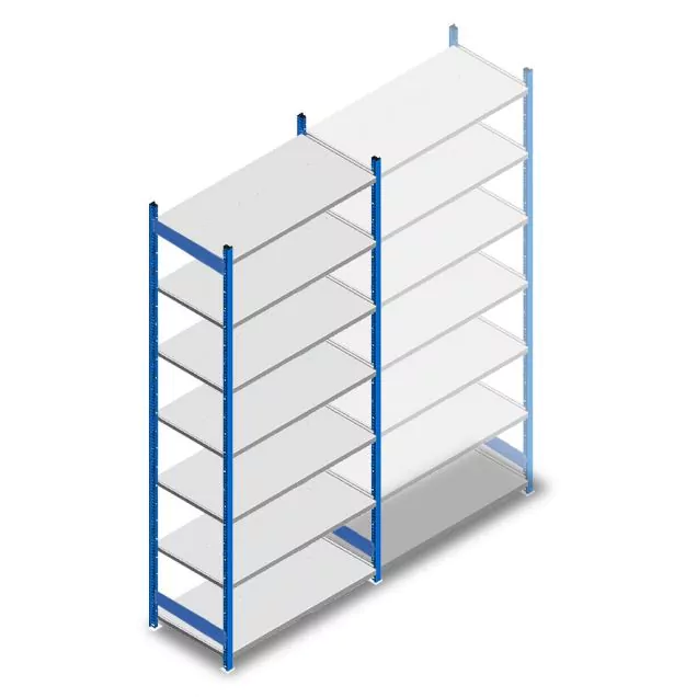Gebruikte Dexion Impex legbordstelling 2435x1000x460 mm (hxbxd) 7 niveaus beginsectie