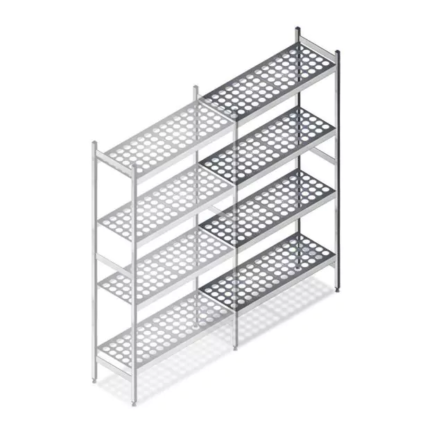 Hygiënische stelling 5711 1800x770x360 mm (hxbxd) 4 niveaus aanbouwsectie