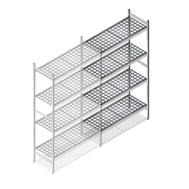 Hygiënische stelling 5711 1800x890x460 mm (hxbxd) 4 niveaus aanbouwsectie