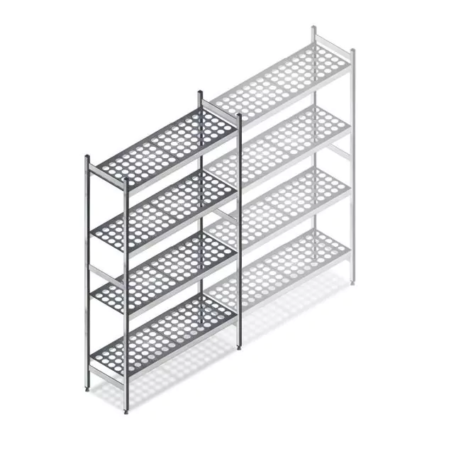 Hygiënische stelling 5711 1800x950x360 mm (hxbxd) 4 niveaus beginsectie