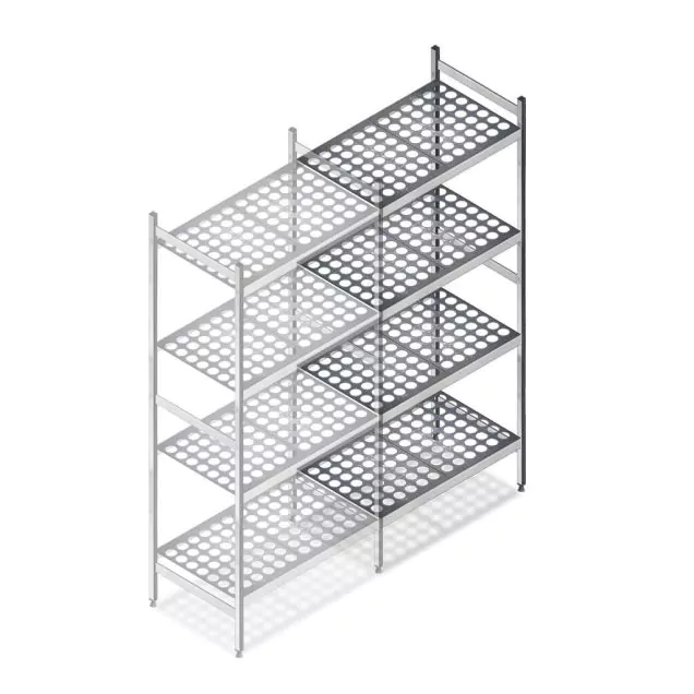 Hygiënische stelling 6611 1800x780x560 mm (hxbxd) 4 niveaus aanbouwsectie