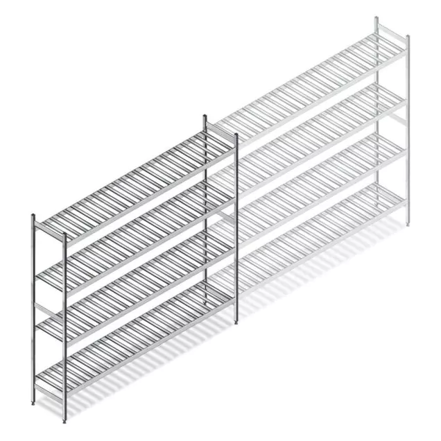 Hygiënische stelling 6811 1800x1500x360 mm (hxbxd) 4 niveaus beginsectie