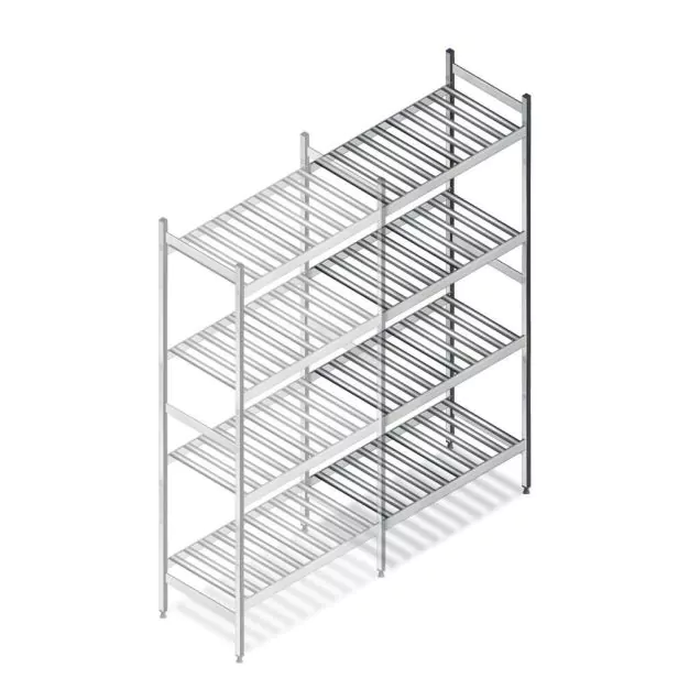 Hygiënische stelling 6811 1800x660x460 mm (hxbxd) 4 niveaus aanbouwsectie