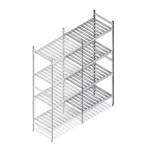 Hygiënische stelling 6811 1800x780x560 mm (hxbxd) 4 niveaus aanbouwsectie