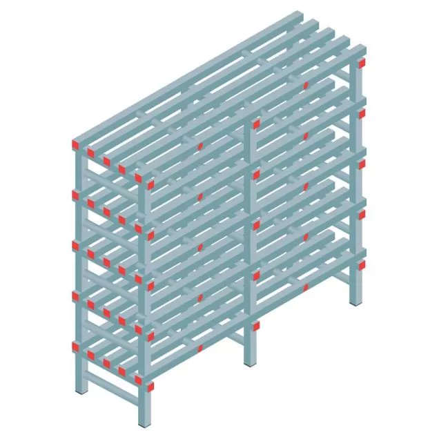 Kunststof stelling REA Euro 1450x1500x500 mm (hxbxd) 5 niveaus