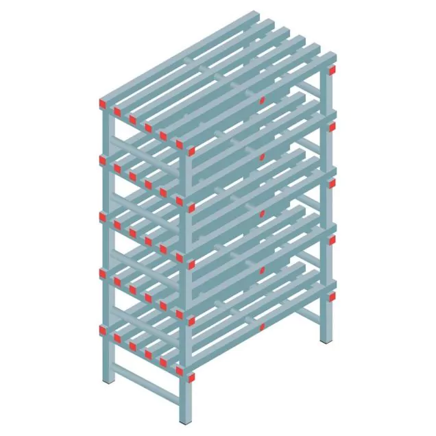 Kunststof stelling REA Euro 1650x1000x600 mm (hxbxd) 5 niveaus