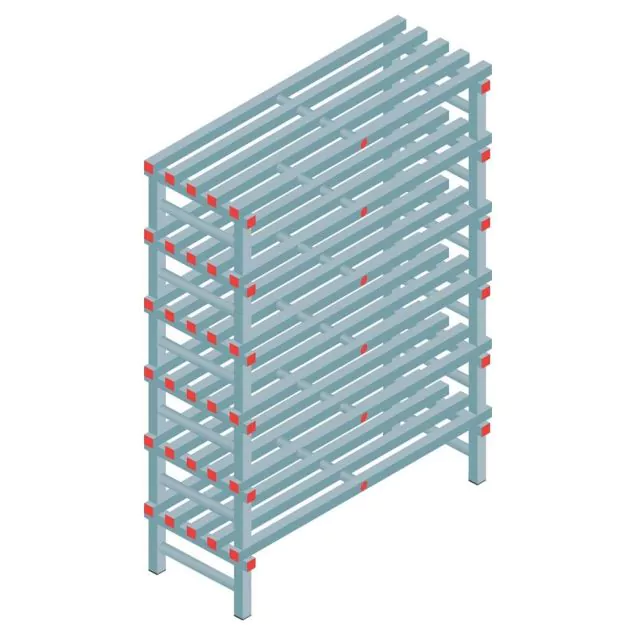 Kunststof stelling REA Euro 1750x1200x500 mm (hxbxd) 6 niveaus