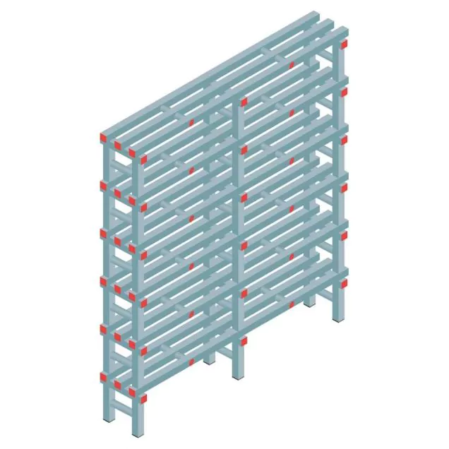 Kunststof stelling REA Euro 1750x1500x300 mm (hxbxd) 6 niveaus