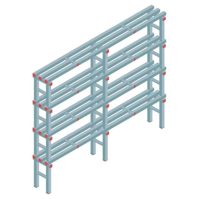 Kunststof stelling REA Euro 1750x2000x300 mm (hxbxd) 4 niveaus