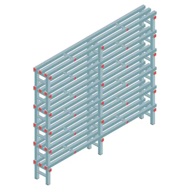 Kunststof stelling REA Euro 1750x2000x300 mm (hxbxd) 6 niveaus