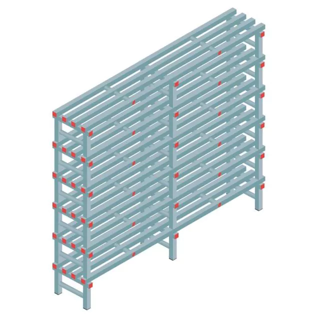 Kunststof stelling REA Euro 1750x2000x400 mm (hxbxd) 6 niveaus