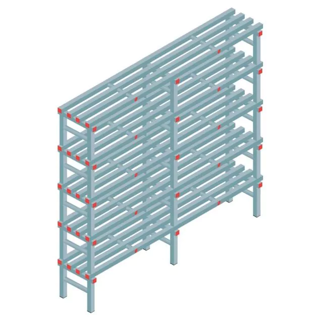 Kunststof stelling REA Euro 1850x2000x400 mm (hxbxd) 5 niveaus