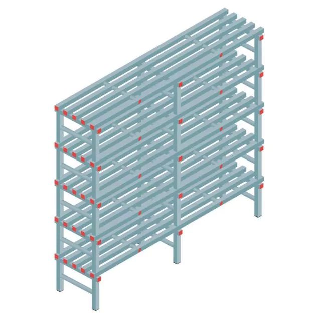 Kunststof stelling REA Euro 1850x2000x500 mm (hxbxd) 5 niveaus