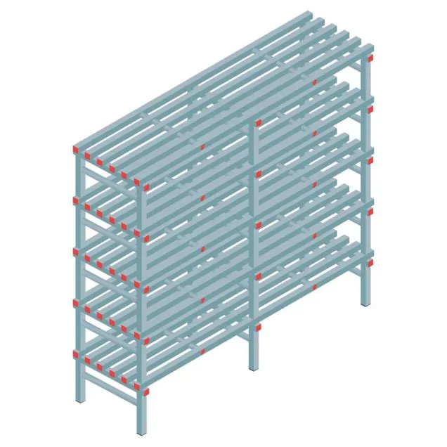Kunststof stelling REA Euro 1850x2000x600 mm (hxbxd) 5 niveaus
