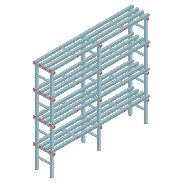 Kunststof stelling REA Euro 1900x2000x400 mm (hxbxd) 4 niveaus