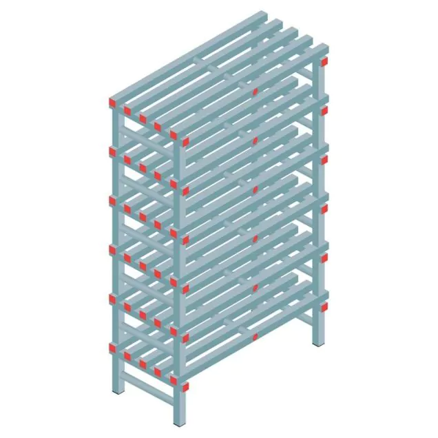 Kunststof stelling REA Euro 2000x1000x500 mm (hxbxd) 6 niveaus