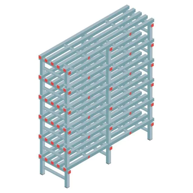Kunststof stelling REA Euro 2000x1500x500 mm (hxbxd) 6 niveaus