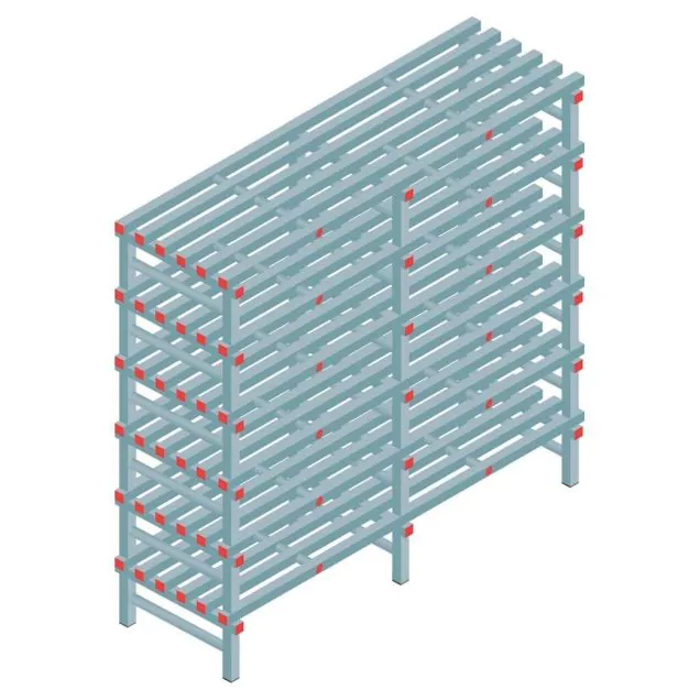 Kunststof stelling REA Euro 2000x1800x600 mm (hxbxd) 6 niveaus