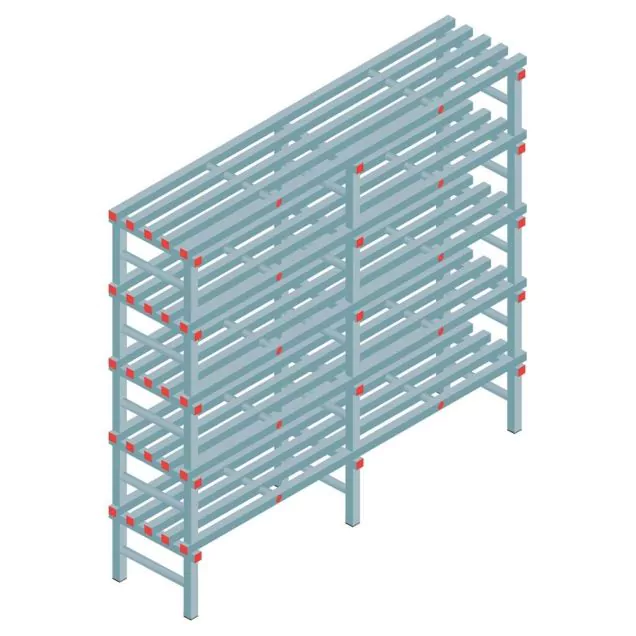 Kunststof stelling REA Euro 2050x2000x500 mm (hxbxd) 5 niveaus