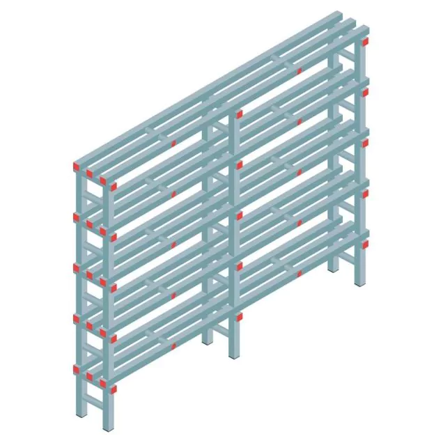 Kunststof stelling REA Euro 2250x2000x300 mm (hxbxd) 5 niveaus