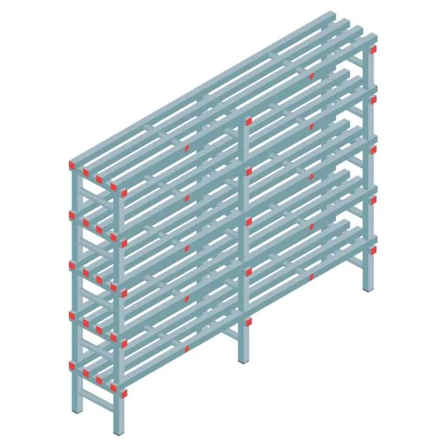 Kunststof stelling REA Euro 2250x2000x400 mm (hxbxd) 5 niveaus