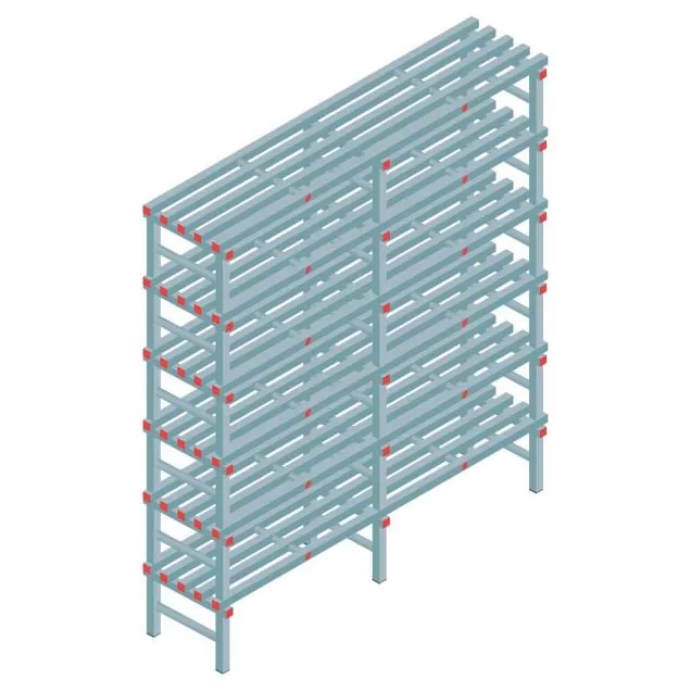 Kunststof stelling REA Euro 2250x2000x500 mm (hxbxd) 6 niveaus