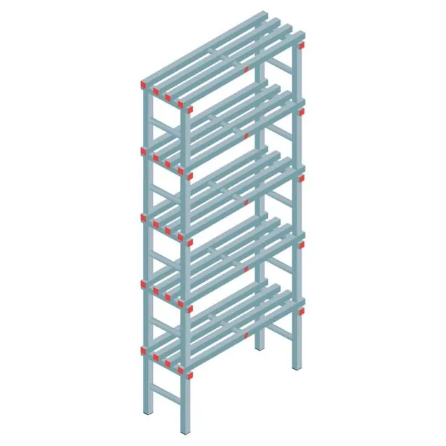 Kunststof stelling REA Euro 2450x1000x400 mm (hxbxd) 5 niveaus