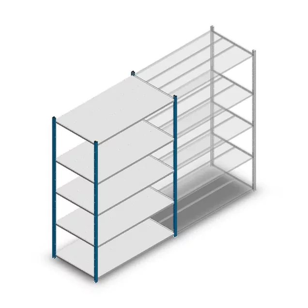 Legbordstelling Medium Duty 2000x1300x700mm (hxbxd) 5 niveaus blauw beginsectie