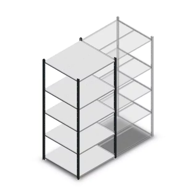 Legbordstelling Medium Duty 2000x850x800mm (hxbxd) 5 niveaus antraciet beginsectie