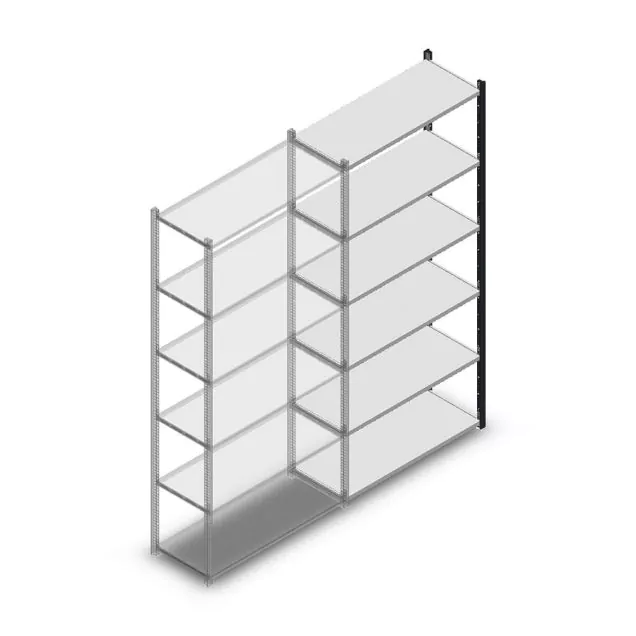 Legbordstelling Medium Duty 2200x1000x400mm (hxbxd) 6 niveaus antraciet aanbouwsectie