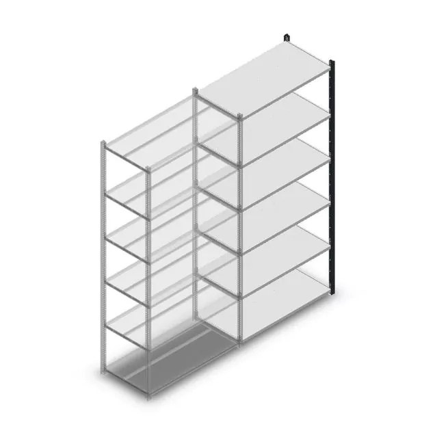 Legbordstelling Medium Duty 2200x1000x500mm (hxbxd) 6 niveaus antraciet aanbouwsectie