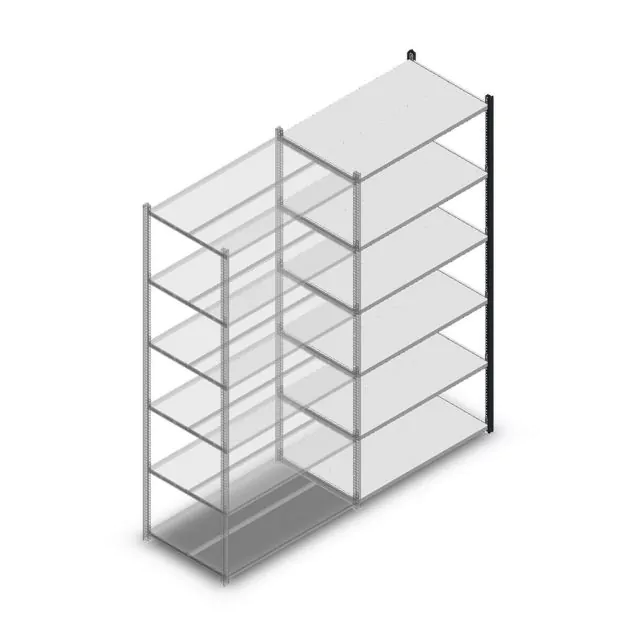 Legbordstelling Medium Duty 2200x1000x600mm (hxbxd) 6 niveaus antraciet aanbouwsectie