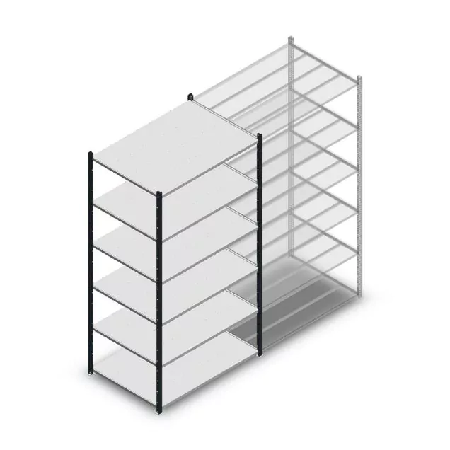 Legbordstelling Medium Duty 2200x1150x800mm (hxbxd) 6 niveaus antraciet beginsectie