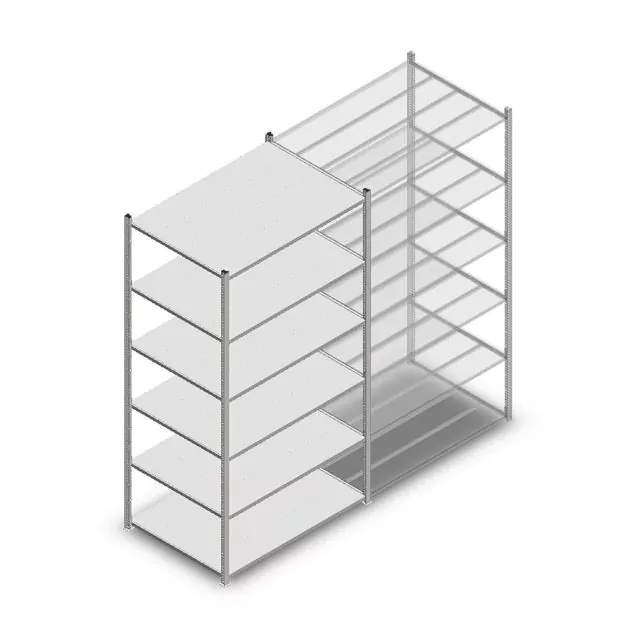 Legbordstelling Medium Duty 2200x1150x800mm (hxbxd) 6 niveaus verzinkt beginsectie