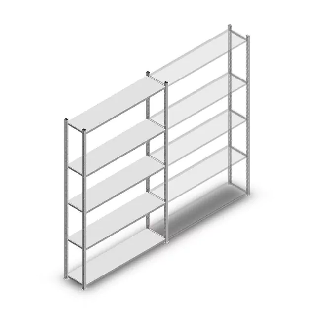 Legbordstelling Medium Duty 2200x1300x300mm (hxbxd) 5 niveaus verzinkt beginsectie